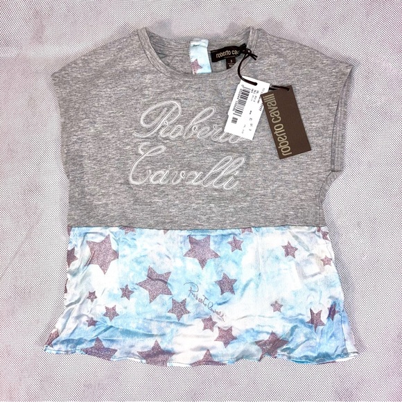 NWT Roberto Cavalli Girl Logo Print T-shirt 3Y 100cm - Picture 1 of 9